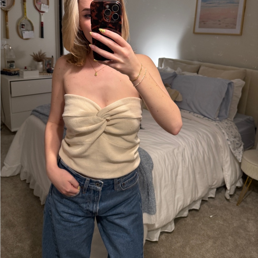 Strapless knit top
